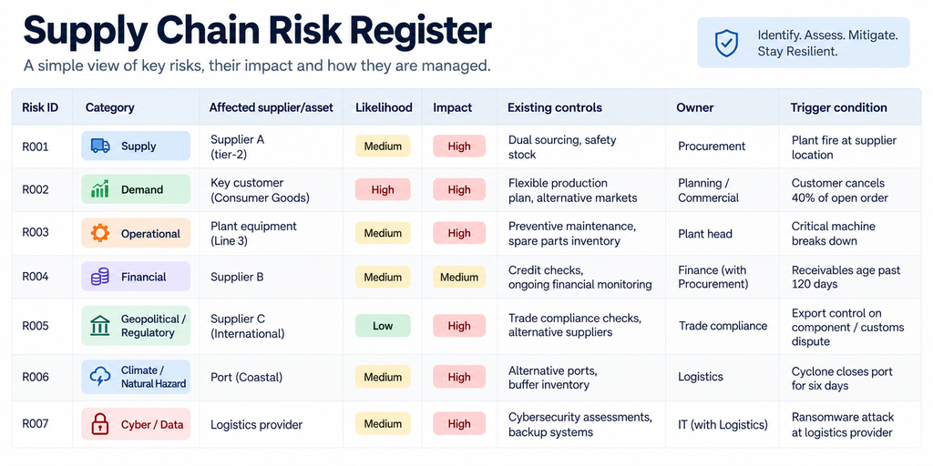 supply chain risk register