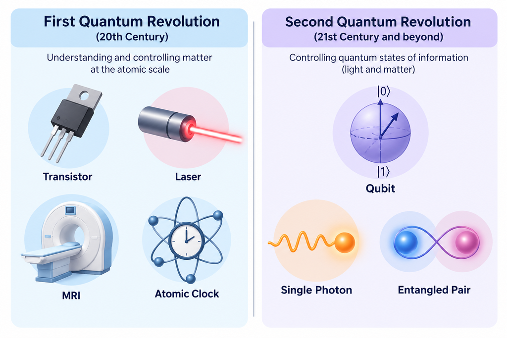 First vs. Second Quantum Revolution: From Quantum Devices to Quantum Information