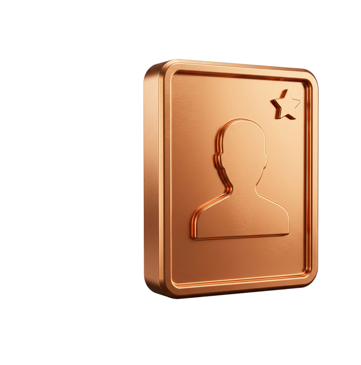 Copper identity badge for personal branding
