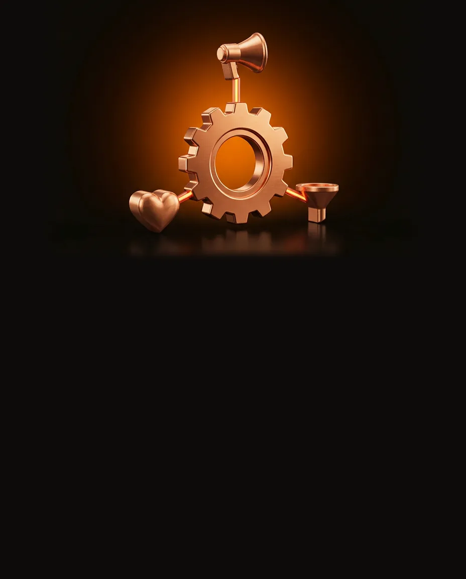 Connected copper workflow nodes for the Agentic Marketing Systems Manager career path